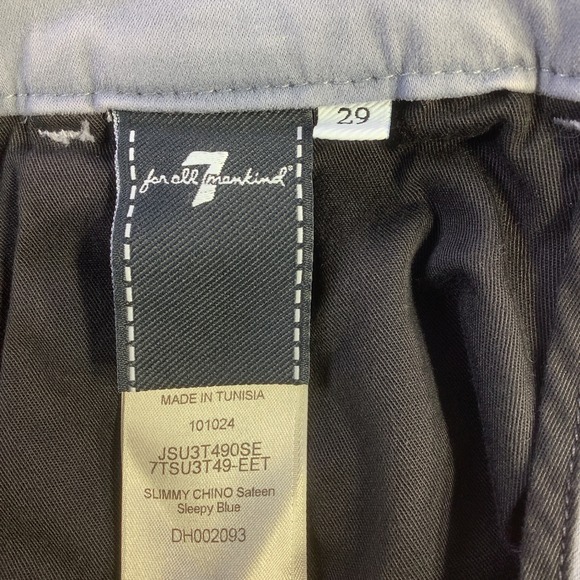 7 For All Mankind Slimmy Chino Luxe Performance Regular Slim Pants 29 x 31 NWT - Picture 12 of 16